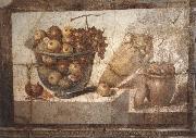 unknow artist Kristallschussel with fruits Wandschmuch out of the villa di Boscoreale oil painting reproduction